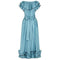 ARCHIVE - Yves Saint Laurent Blue Taffeta 1970s Skirt and Top Set