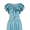 ARCHIVE - Yves Saint Laurent Blue Taffeta 1970s Skirt and Top Set