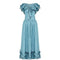 ARCHIVE - Yves Saint Laurent Blue Taffeta 1970s Skirt and Top Set