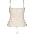 ARCHIVE - Yves Saint Laurent Iconic 1970s Ivory Beige Front Lacing Peasant Corset