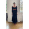 1970s Crissa Black Jersey Knit Wool Ribbed Maxi Dress