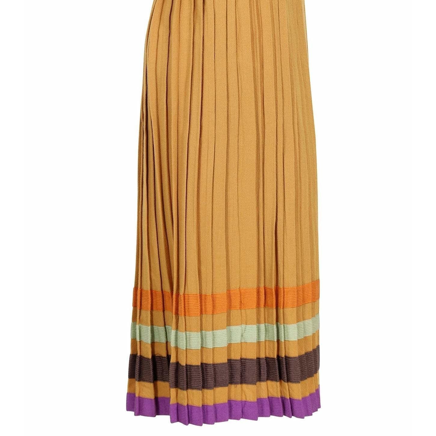 Bill Gibb 1970s Accordion Pleat Wool Skirt