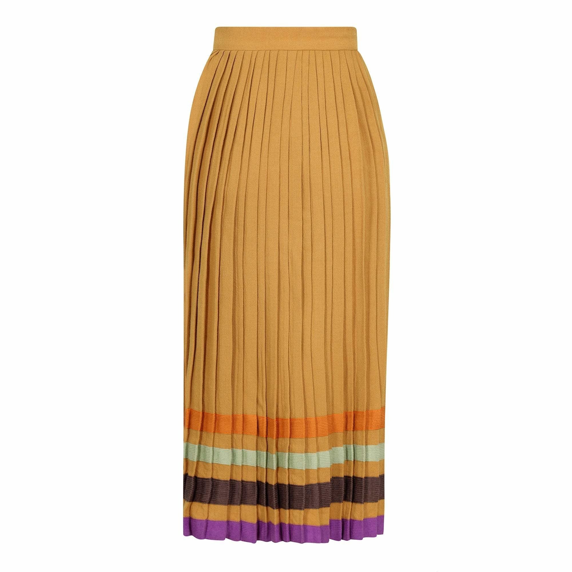 Bill Gibb 1970s Accordion Pleat Wool Skirt