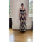 1930s Monochrome Chevron Pattern Tulle Dress