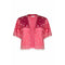 Cavanagh's 1950s Crimson Silk Satin Cropped Beaded Evening Jacket