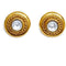 Chanel 1970s Goldtone Earrings With Large Rhinestone