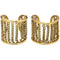 Chanel 1970s Pair of Gold Tone Cuff Bracelets With Chain Link Detail