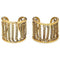Chanel 1970s Pair of Gold Tone Cuff Bracelets With Chain Link Detail