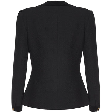 ARCHIVE - Chanel 1980s Boucle Black Wool and Pink Satin Jacket