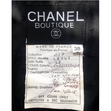 ARCHIVE - Chanel 1980s Boucle Black Wool and Pink Satin Jacket