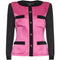 Chanel 1980s Boucle Black Wool and Pink Satin Jacket