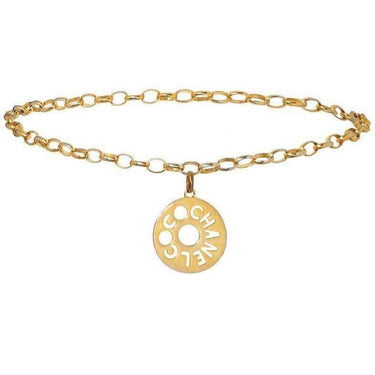 ARCHIVE - Chanel 1980s Gold Tone Chain Coco Medallion Cutout Necklace