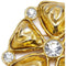 Chanel 1980s Statement Goldtone Flower Brooch With Large Rhinestone