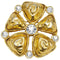 Chanel 1980s Statement Goldtone Flower Brooch With Large Rhinestone