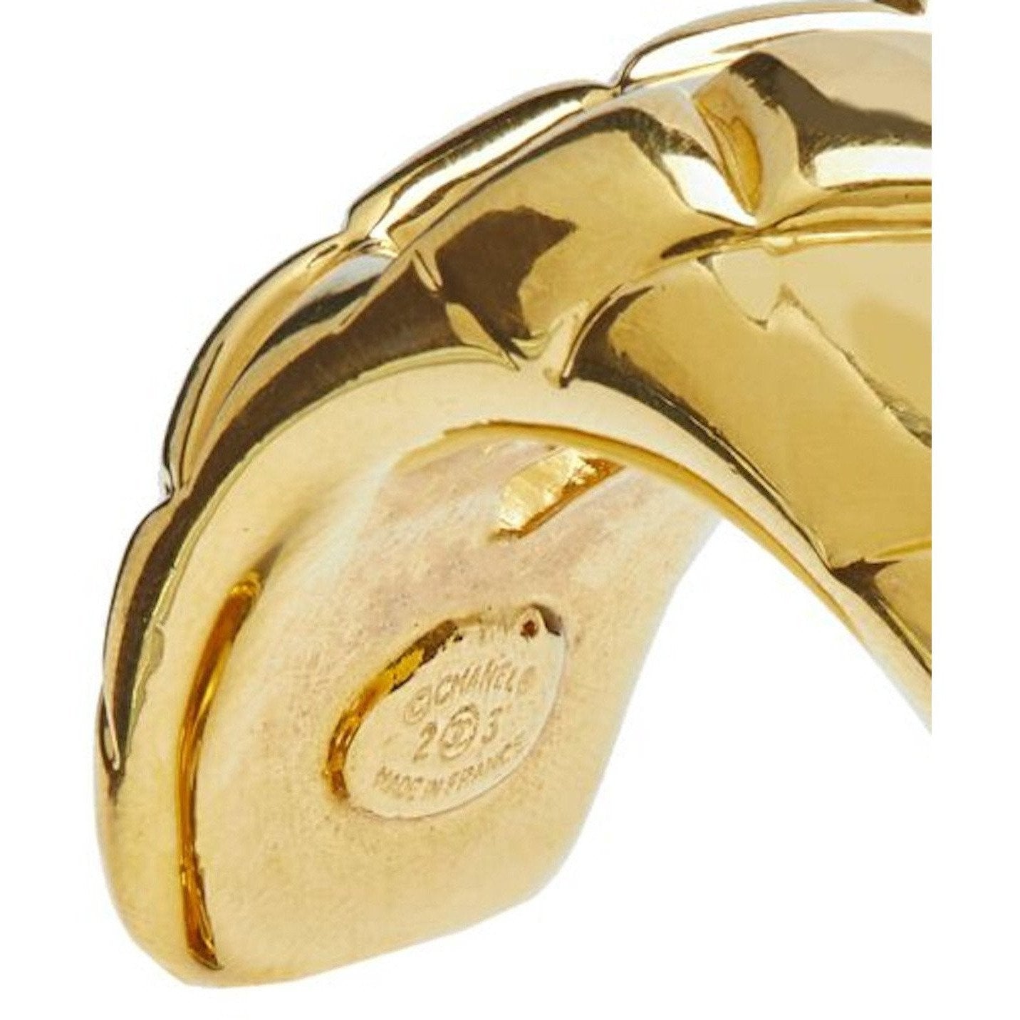 Chanel 1984 Season 23 Gold Matelassé Cuff Bracelet by Victoire de Castallane