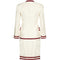 Chanel 1990s Cream Silk Suit with Red Trim