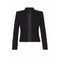 Chanel 2003 Black Silk Crepe Jacket With Flat Lapel and Silk Trim