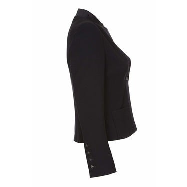 ARCHIVE - Chanel 2003 Black Silk Crepe Jacket With Flat Lapel and Silk Trim
