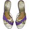 Christian Dior 1970s Purple and Gold Tone Heeled Sandals