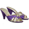 Christian Dior 1970s Purple and Gold Tone Heeled Sandals