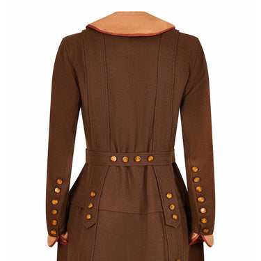 ARCHIVE - Circa 1915 Antique Fine Knit Wool Walking Suit With Tiger's Eye Buttons