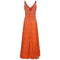 Couture 1960s Burnt Orange Silk Chiffon Gown With Crystal Bead Embellishment