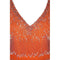 Couture 1960s Burnt Orange Silk Chiffon Gown With Crystal Bead Embellishment