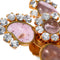 Crystal and Pink Gripoix Glass Cabochon Cluster Earrings
