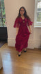 ARCHIVED - 1970s Silk Chiffon Scarlet Red Victoriana Maxi Dress