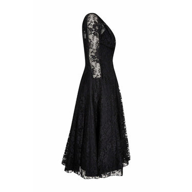 ARCHIVE - Early 1950s Marshal and Snelgrove Black Lace Dress