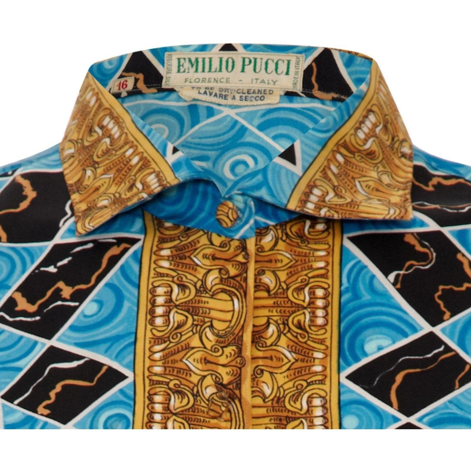 Early 1960’s Emilio Pucci Printed Silk Blouse Very Versace