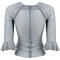 Early 1970s Quorum Silver Disco Top With Flounce Sleeves and Sunburst Detail