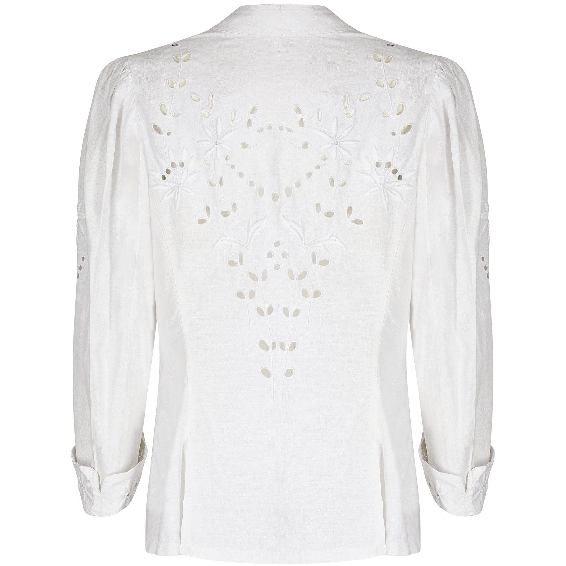 Edwardian Embroidered Whitework Linen Summer Walking Jacket