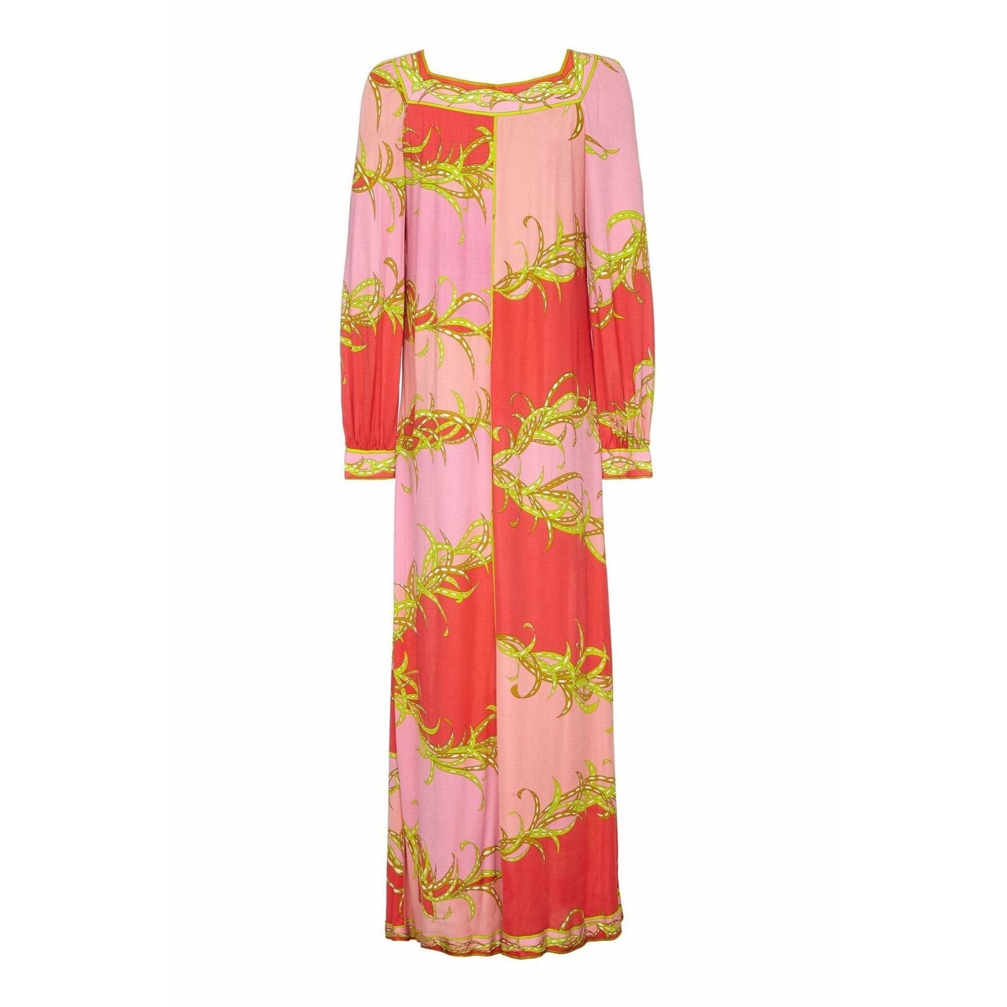 Emilio Pucci 1960s / 1970s Silk Blend Tropical Print Lounge Dress