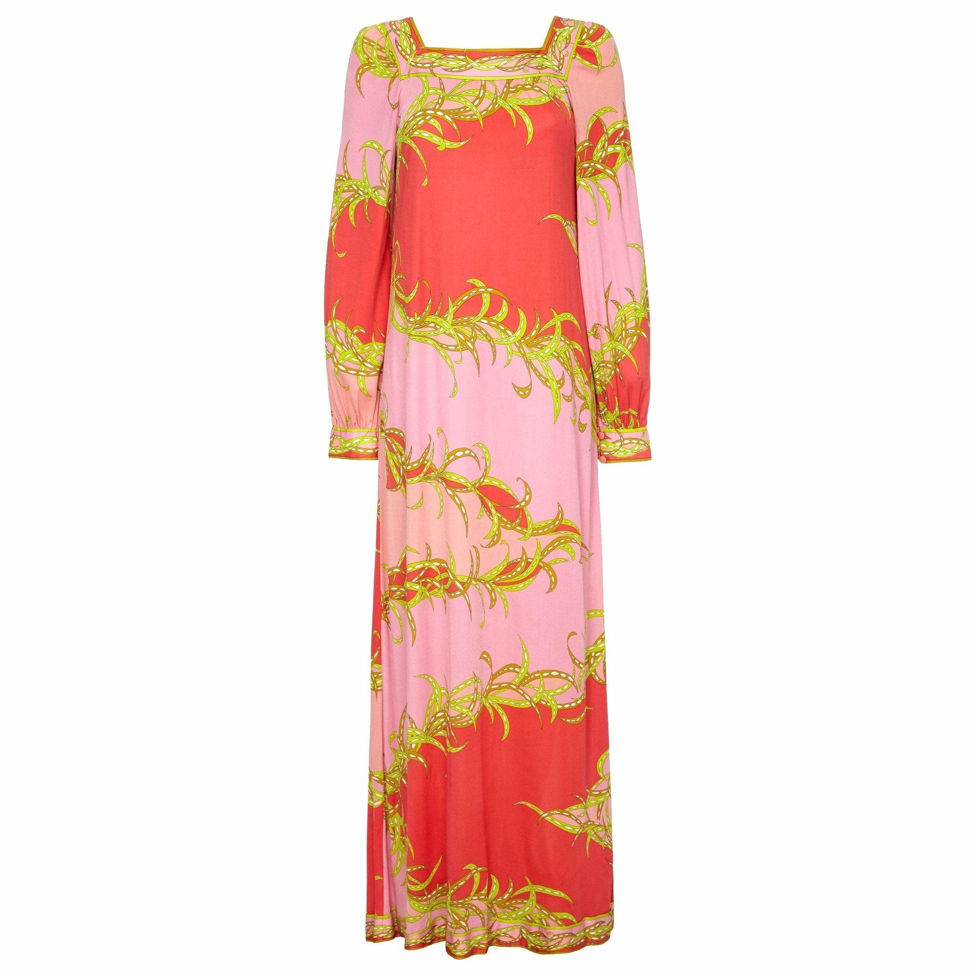 Emilio Pucci 1960s / 1970s Silk Blend Tropical Print Lounge Dress