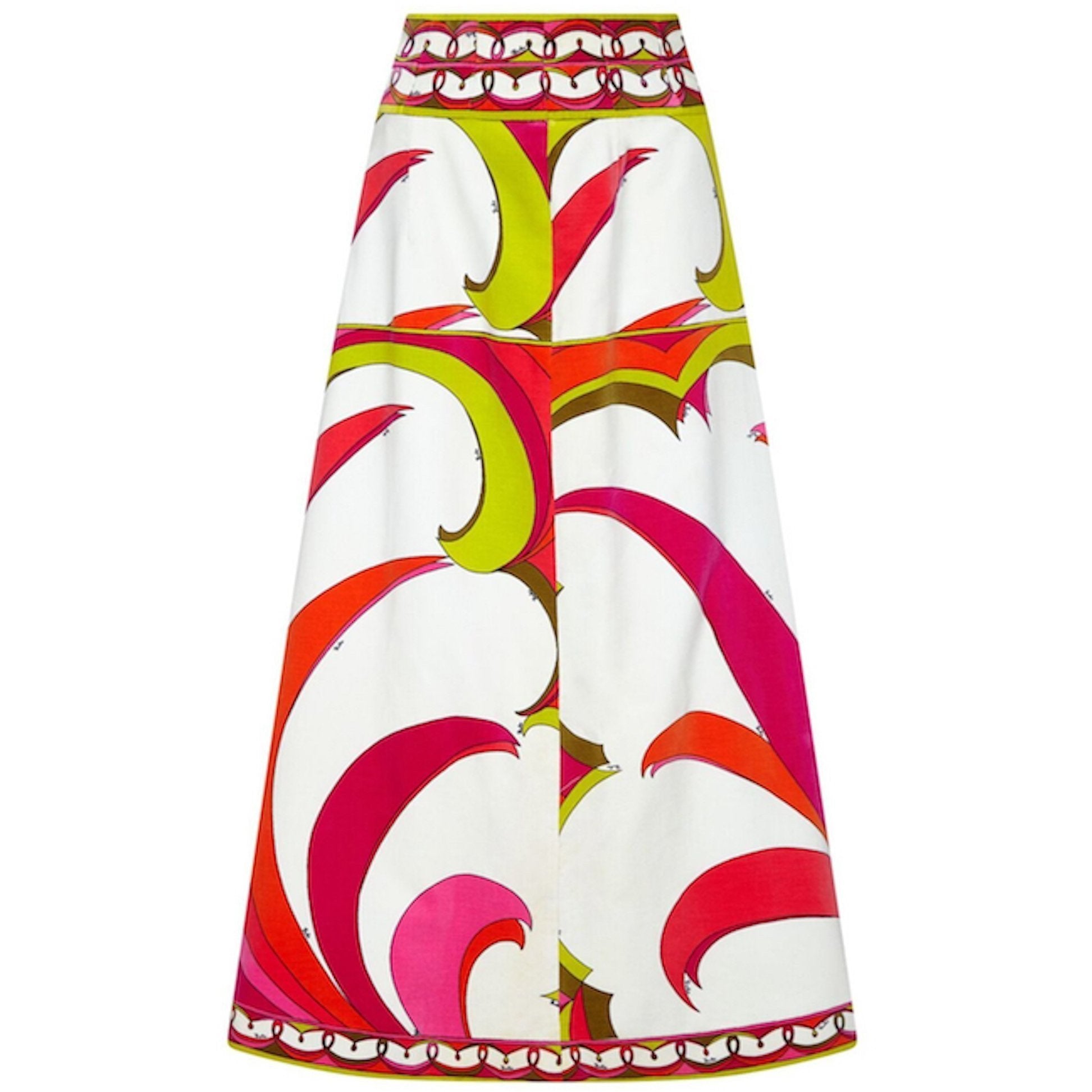 Emilio Pucci 1960s Velvet A-Line Skirt With Tropical Print