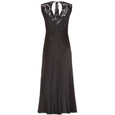 ARCHIVE - Exceptional 1930s Art Deco Rose Print Black Liquid Satin Evening Gown