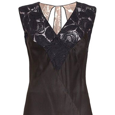 ARCHIVE - Exceptional 1930s Art Deco Rose Print Black Liquid Satin Evening Gown