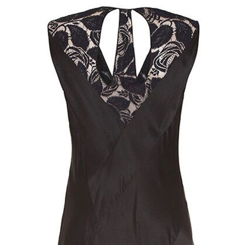 Exceptional 1930s Art Deco Rose Print Black Liquid Satin Evening Gown