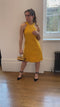 1960s Geoffrey Beene Mustard Yellow Linen Mod Dress
