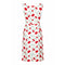 Francise Of Nassau 1960s White Linen Dress With Red Carnation Flower Embroidery