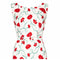 Francise Of Nassau 1960s White Linen Dress With Red Carnation Flower Embroidery