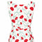 Francise Of Nassau 1960s White Linen Dress With Red Carnation Flower Embroidery