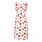 Francise Of Nassau 1960s White Linen Dress With Red Carnation Flower Embroidery
