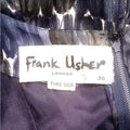 Frank Usher 1950s Printed Abstract Blue Silk Dress