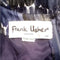 Frank Usher 1950s Printed Abstract Blue Silk Dress