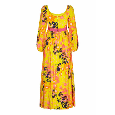 ARCHIVE - 1960s Frank Usher 1960s Psychedelic Floral Printed Dress