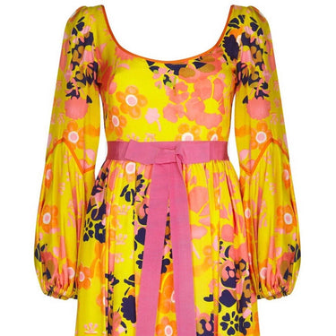 ARCHIVE - 1960s Frank Usher 1960s Psychedelic Floral Printed Dress