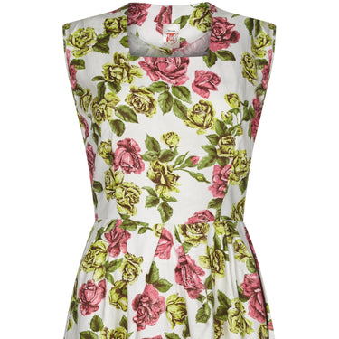 ARCHIVE - Gevah 1950s Cotton Floral Rose Print Dress