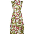 Gevah 1950s Cotton Floral Rose Print Dress